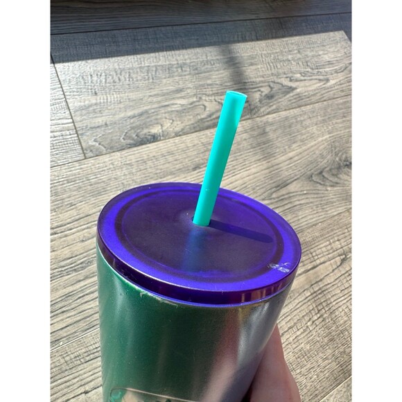 Starbucks Blue Teal Gradient Glitter Stainless Steel Tumbler Cold Cup 24oz Venti - Picture 3 of 6
